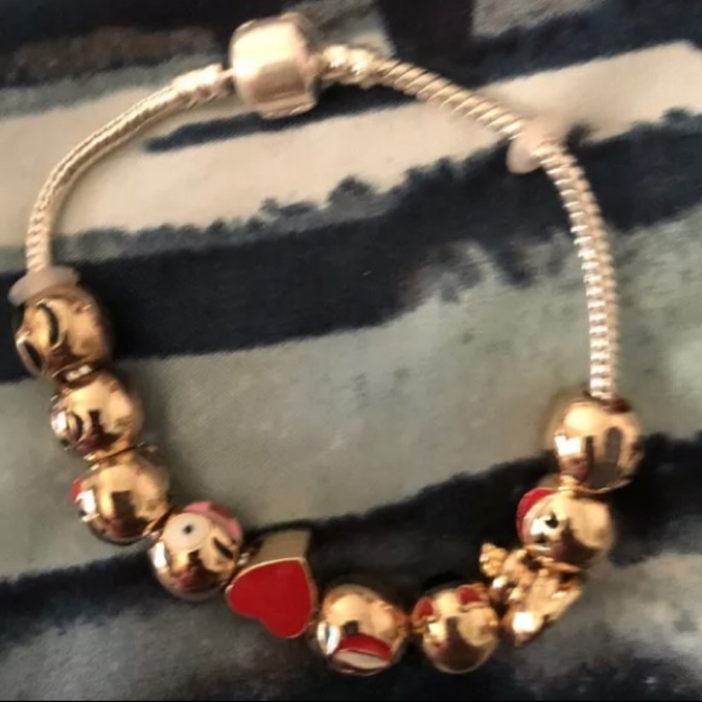 Emoji Charm Bracelet With 10 Emoji Animal Charms